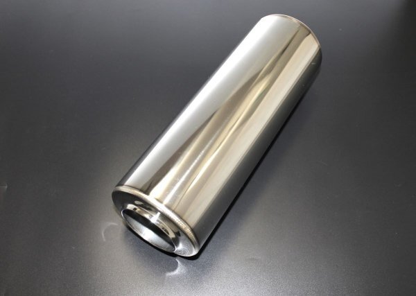 中間タイコ 100φ×300mm 差込 60.5φ 出口 60.5φ 4輪 車 サイレンサー ボディ 消音器 ワンオフ 汎用 製作パーツ マフラー パーツ DIY 資材 カーパーツ 自動車パーツ アクセサリー カスタムパーツ 車用品 材料 ステンレス 国内生産 Bluefin ブルーフィン