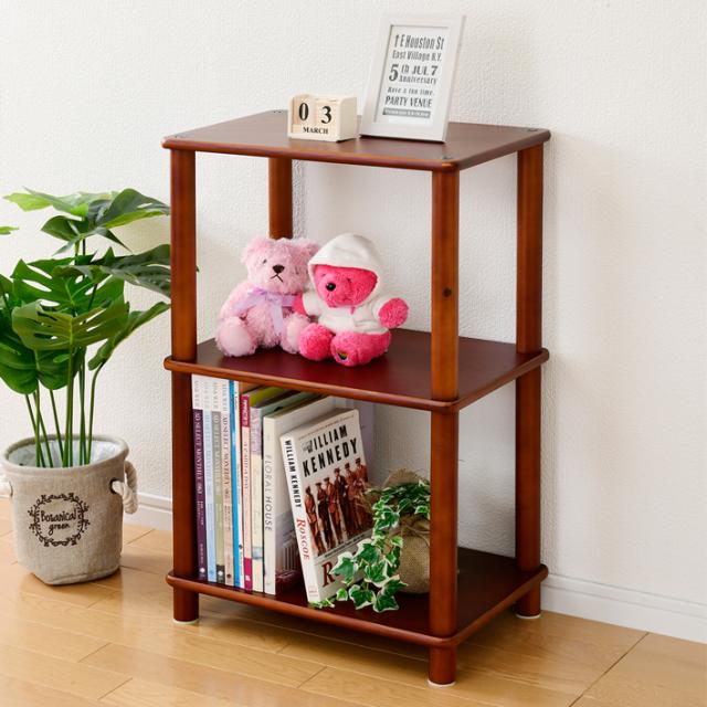 天然木使用、木製ラック幅45ｃｍ3段　ウッドラック 木製ラック3段 木製ラック 天然木 木製キャビネット キャビネット 関東圏 送料無料の通販は