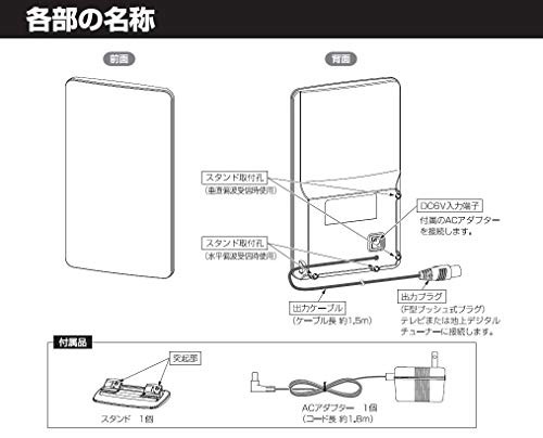 MASPRO UTA2B(BK) ブースター内臓UHF卓上アンテナ