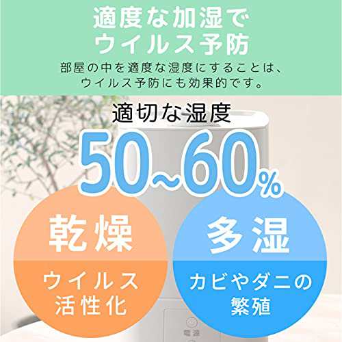 コイズミ 加湿器 大容量 スチーム式 加熱式 4.5L 上から給水 見やすい