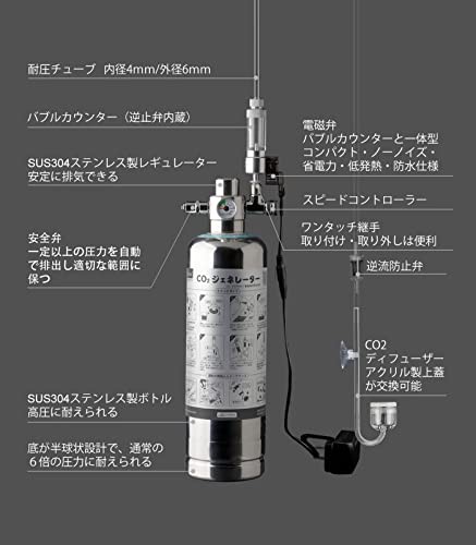 Clscea 水槽用化学反応式CO2ジェネレーターシステムキット