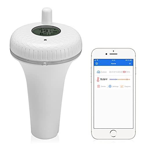 Inkbird 風呂水温計 Bluetooth対応 プール温度計 デジタル 水温計 アプリで水温管理 浮かべる水温計 湯温計 防水 水に浮かべる可能 水槽