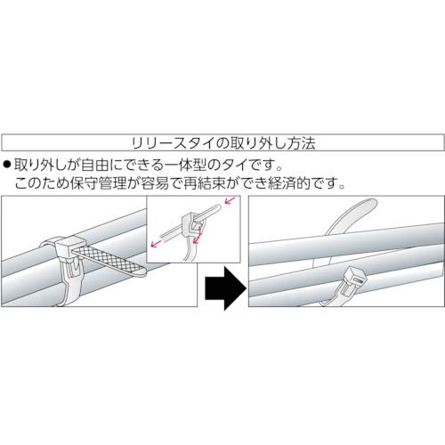 TRUSCO(トラスコ) リリースタイ 12.8mm×482mm 最大結束Φ140 標準型 TRRCV-480の通販は