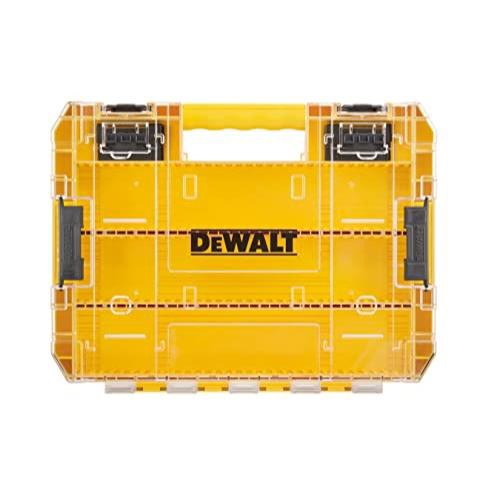 デウォルト(DeWALT) タフケース (大) デバイダー付き オーガナイザー 工具箱 収納ケース ツールボックス 透明蓋 脱着トレー 積み重ね収納