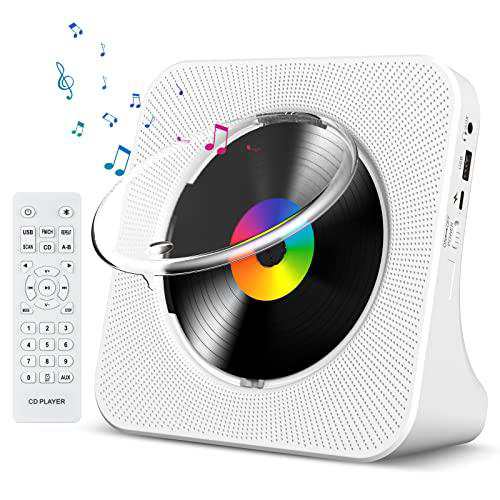 Gueray CDプレーヤー 卓上置き式 Bluetooth5.0 2023年革新 cdプレイヤー 1台多役 CDラジカセ CD/FM/USB/AUXなどに対応 CDラジオ 防塵透明