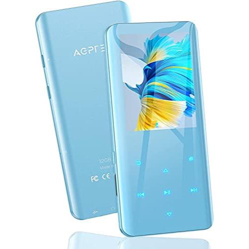 AGPTEK MP3プレーヤー Bluetooth5.2 mp3プレイヤー 3D曲面 32GB内蔵 音楽プレーヤー スピーカー内蔵 HIFI 2.4インチ大画面 デジタルオー