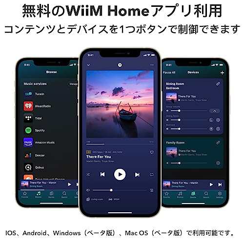 WiiM Mini AirPlay 2レシーバーアダプター、WiFiマルチルーム