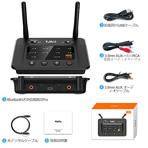 1Mii LDAC Bluetooth トランスミッター 5.0 ブルートゥース オーディオ 