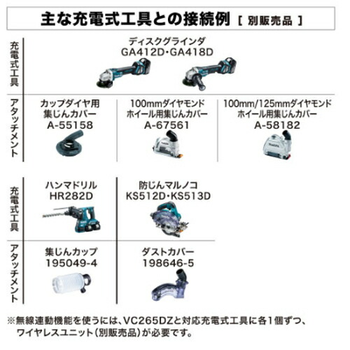 マキタ VC265DZ 充電式背負い集じん機(Bluetooth無線連動集じん「AWS」対応) 36V(18V×2本使用)(※本体のみ・バッテリ・充電器別売) コードレス_3