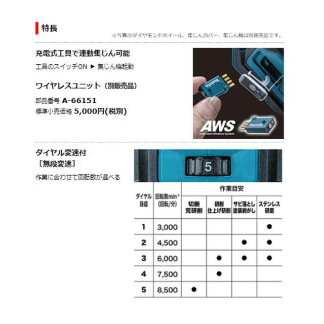 マキタ GA019GRMX 100mm充電式ディスクグラインダ(パドルスイッチ＋ブレーキ) 40Vmax(4.0Ah) セット品 コードレス_2