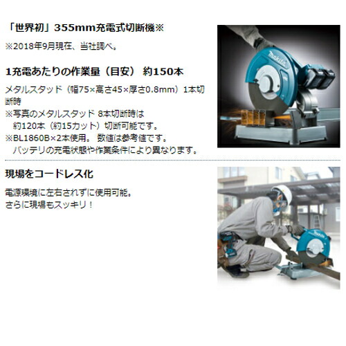 マキタ LW141DZ 355mm充電式切断機 36V(18V×2本使用)(※本体のみ マキタ LW141DZ 355mm充電式切断機 36V(18V×2本使用)(※本体のみ