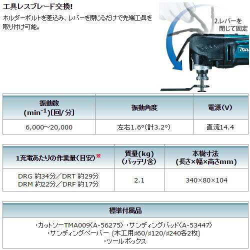 マキタ 充電式マルチツール TM41DRG 14.4V(6.0Ah)(※OIS規格・スター