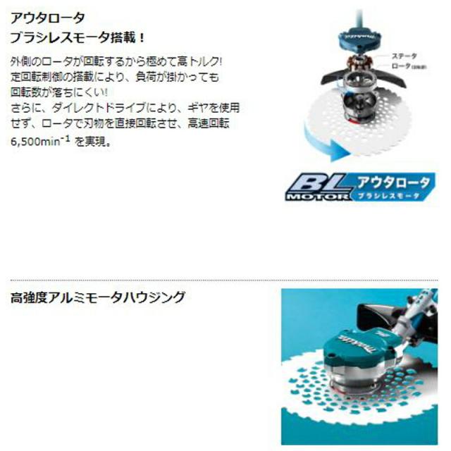 マキタ MUR368LDG2(ループハンドル) 充電式草刈機 36V(18Vを2本差し)(6.0Ah) セット品 コードレス_2