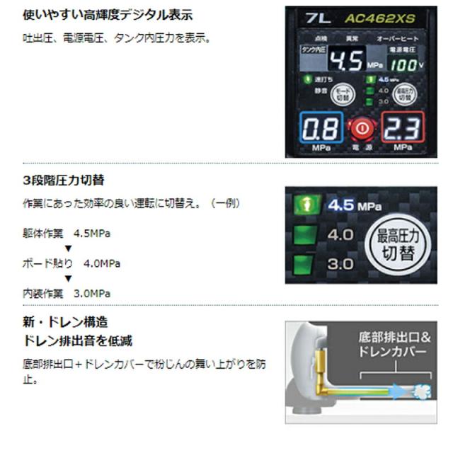 マキタ AC462XSH(青) エアコンプレッサ/7L(高圧専用)_3