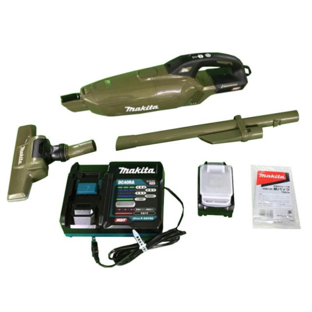 マキタ CL002GRDO(オリーブ) 充電式クリーナー(掃除機)(紙パック式+ワンタッチスイッチ式) 40Vmax(2.5Ah) セット品 コードレス