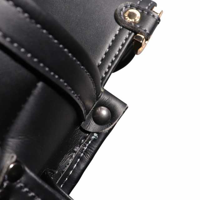 フジ矢 KUROKIN AB-23BG 腰袋3段 Light PU Leather シリーズ 黒金(クロキン)  ◆ - 4