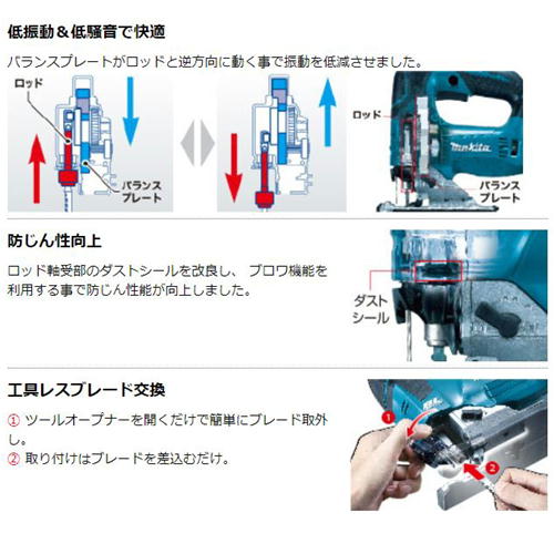 マキタ JV182DZK 充電ジグソー 18V (※本体+ケース※バッテリ・充電器別売)_4