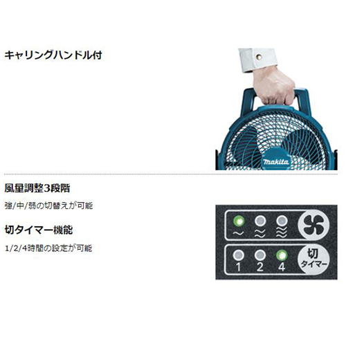 マキタ CF001GZ(青) 自動首振り機能付き充電式ファン(業務用扇風機) 40Vmax(ACアダプタ付属・本体のみ※バッテリ・充電器別売)