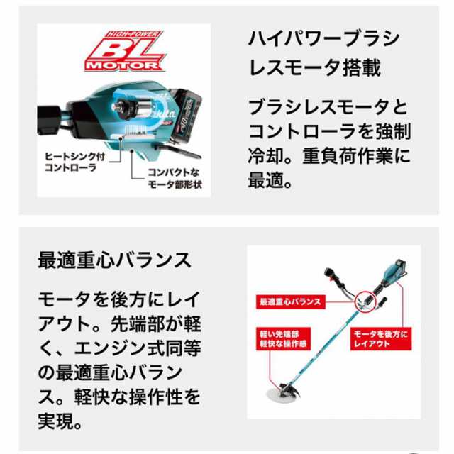 マキタ MUR005GRM(Uハンドル) 充電式草刈機 40Vmax セット品(バッテリBL4040×1、充電器DC40RA付)の通販はau PAY  マーケット - 島道具【取扱い商品拡充☆在庫品は最短即日出荷！-プロツールからDIY工具まで-】 | au PAY マーケット－通販サイト