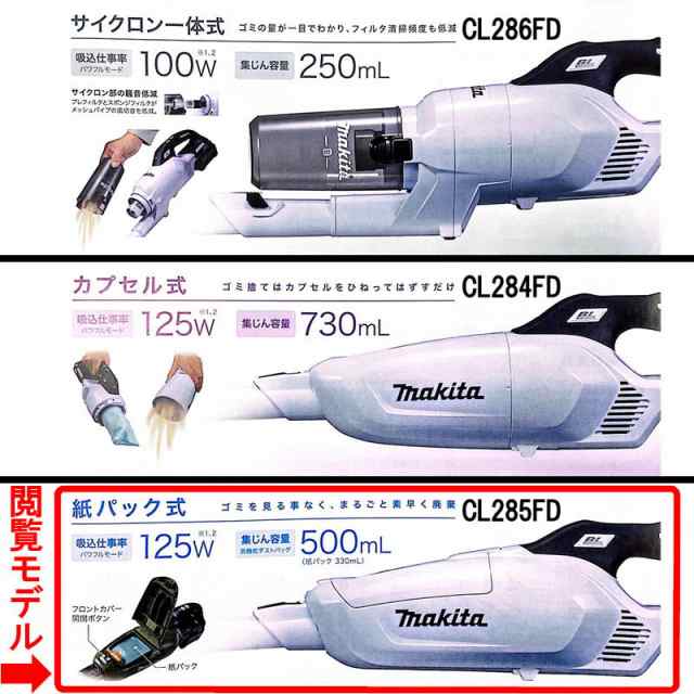 マキタ CL285FDZW 充電式クリーナー(掃除機) 18V 充電器 DC18RF