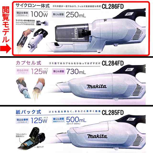 マキタ CL286FDZW 充電式クリーナー(掃除機) 18V 充電器 DC18RF バッテリ BL1860Bの通販はau PAY マーケット -  島道具【取扱い商品拡充☆在庫品は最短即日出荷！-プロツールからDIY工具まで-】 | au PAY マーケット－通販サイト