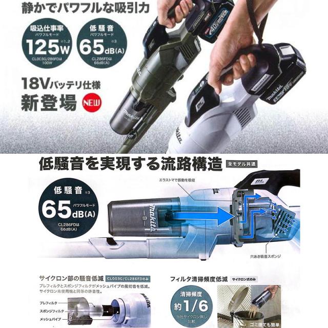 マキタ(makita) CL286FDZO 充電式クリーナー(掃除機) 18V本体のみ 高