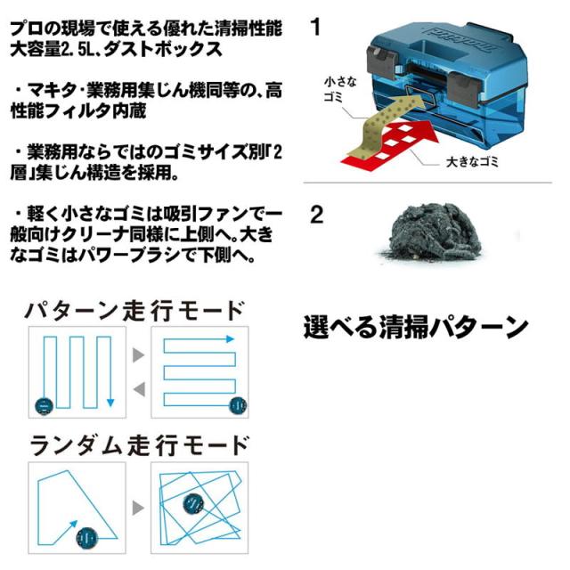 マキタ(makita) RC200DZSP ロボットクリーナー 18V  本体のみ(充電器・バッテリー別売) (集じん容量：2.5L) コードレス