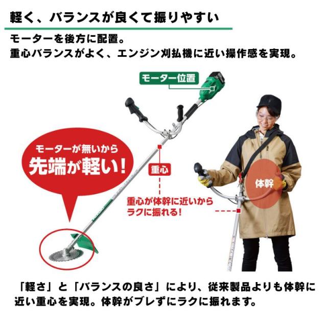 ハイコーキ（旧：日立工機） CG18DA(JC) コードレス刈払機 両手ハンドルタイプ 18V セット品(本体・BSL1850C ×1個・充電器)_1