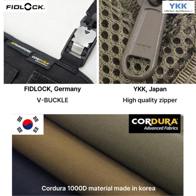 DURAWORK (デュラワーク) Dura102 チェストパネル FIDLOCKバックル付 ブラック_3