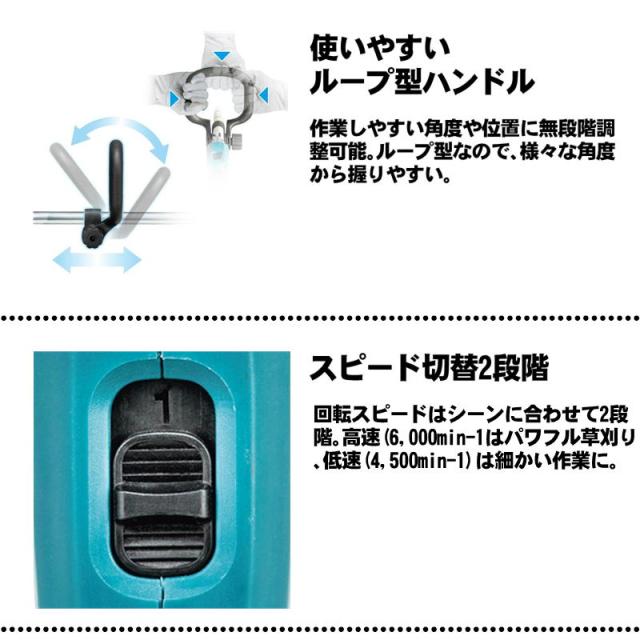 マキタ(makita) MUR194DZ (ループハンドル) 充電式草刈機 18V 本体のみ(充電器・バッテリー別売) (金属製8枚刃付) コードレス_3
