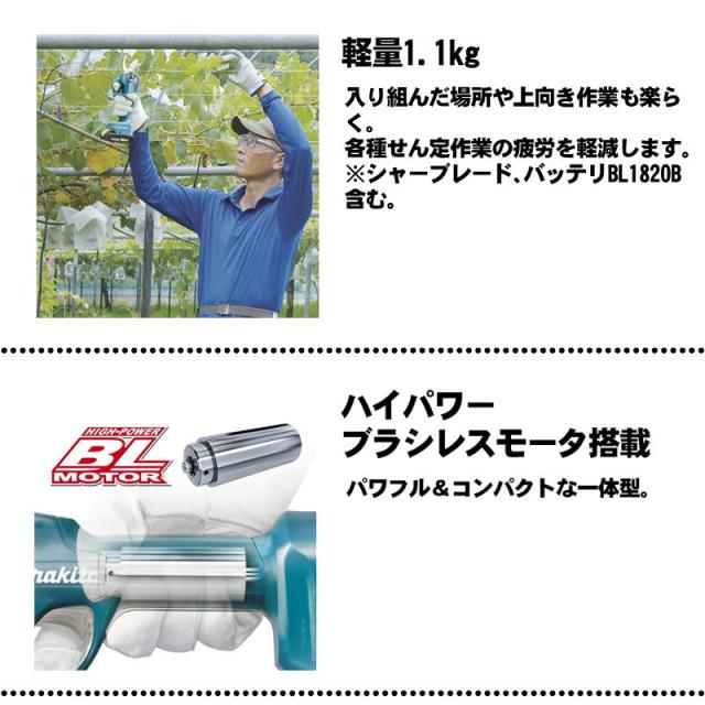 マキタ(makita) UP181DZ せん定ハサミ 18V (本体＋BL1820B×1個＋充電器＋トートバッグ)_2