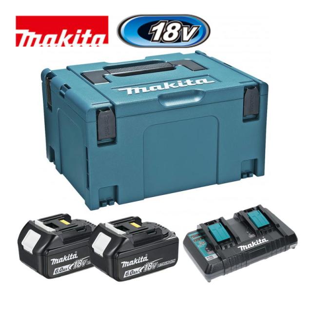 マキタ(makita) A-60523 バッテリ(BL1860B×2)＋2口充電器セット (ケース：マックパック3)