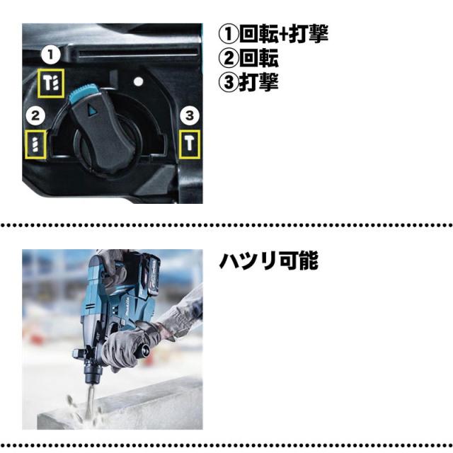 マキタ(makita) HR011GRDX 28mm充電式ハンマドリル 40Vmax 2.5Ah セット品(本体・BL4025×2個・充電器) (SDSプラスシャンク・3モード切替・無線連動対応)_5