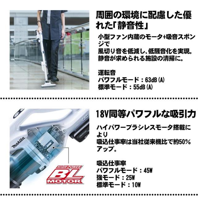 マキタ(makita) CL200FDSHW クリーナー(掃除機) 10.8V (1.5Ah)セット品 予備フィルタ付