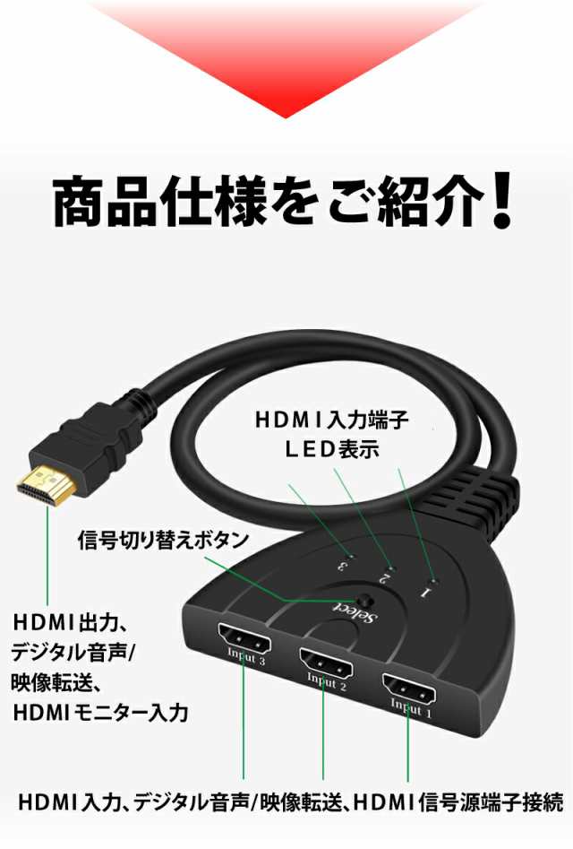 国内送料無料 セレクター HDMI 切替器 4K 3D 分配器 スイッチ 切り替え