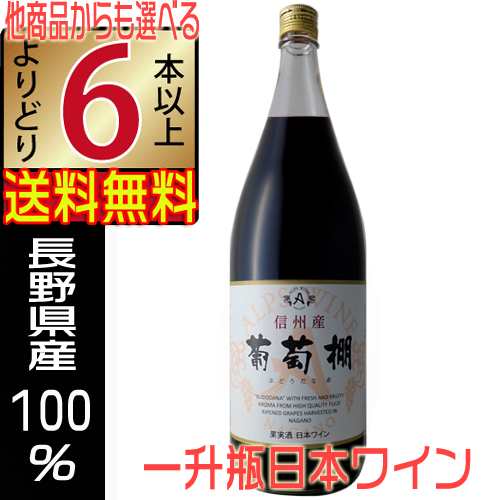 アルプスワイン 一升瓶ワイン 葡萄棚 赤ワイン 1800ml 中口 長野県