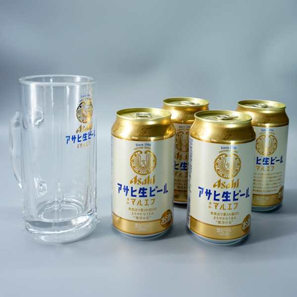 アサヒ 生ビール マルエフ グラス 白 350ml ×4 マルエフ ジョッキ 
