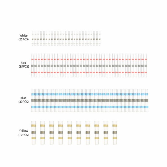 はんだスリーブ 熱収縮 防水 圧着 絶縁圧着端子 100個 配線接続 汎用
