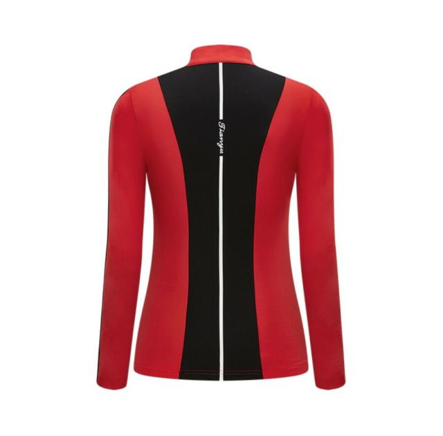 ゴルフ レディース ポロシャツ ゴルフウェア 長袖ポロシャツ スタンド