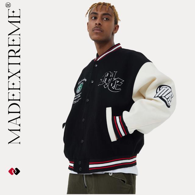 MADEEXTREME メイドエクストリーム アメリカンレトロ オールマッチ ストリート ウールユニフォーム カジュアル トラジャケ ジャケット 男女兼用 MADEEXTREME メイドエクストリーム アメリカンレトロ オールマッチ