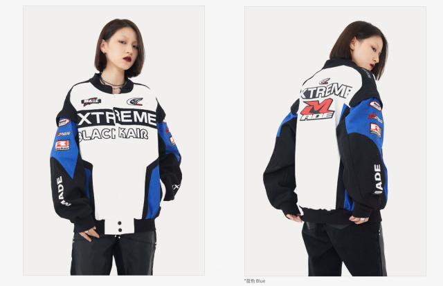 MADEEXTREME メイドエクストリーム アメリカン ストリート レトロ 刺繍 文字 ナショナルタイド モーター レーシング ジャケット 男女兼用 MADEEXTREME メイドエクストリーム アメリカン ストリート レトロ 刺繍