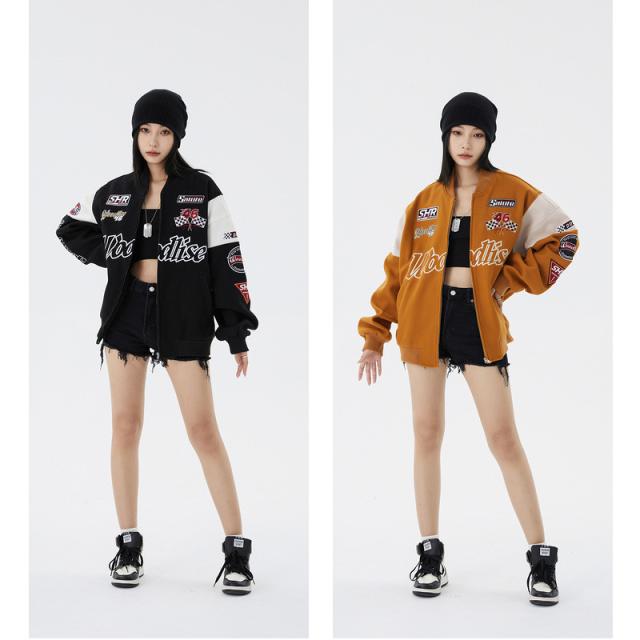 アメリカン ハイストリート フライトジャケット ユニセックス ベースボール ジャンバー カジュアル ブルゾン アメリカン ハイストリート フライトジャケット ユニセックス ベース