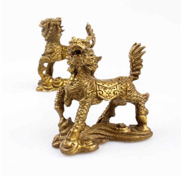 天雲キリン飾り 青銅製 縁起 風水 装飾品 風水置物 麒麟 金運アップ