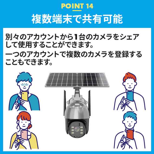 防犯カメラ 屋外 ソーラー ワイヤレス wifi 野外防犯カメラ 屋外防犯 ...