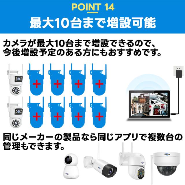 防犯カメラ 屋外 家庭用 セット ダブルレンズ 自動追跡 防犯カメラ屋外