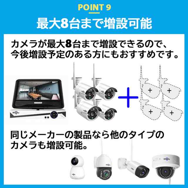 防犯カメラ 防犯カメラ屋外 ワイヤレス 工事不要 家庭用 録画機能付き 防犯カメラセット 4台 セット 監視カメラ カメラ レコーダー Wi-Fi  モニター付き 300万画素 500万画素 防水 防犯 自動録画 遠距離の通販はau PAY マーケット - 共栄ストア | au PAY  マーケット－通販 ...