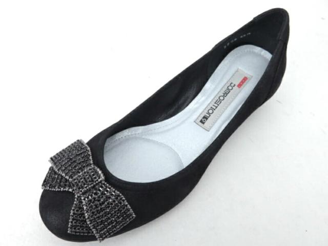 composition9 コンポジションナイン CP2726 コンフォートシューズ バレエシューズ カッター 婦人靴 リボン飾り ウエッジヒール ブラックスエード(BS) 22cm 22.5cm 23cm 23.5cm 24cm 24.5cm