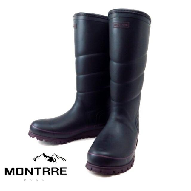 MONTRRE モントレ MB-779 BK ブラック メンズ アキレス 長靴 完全防水 防寒防滑 歩ける ウレタン 無敵寒耐 雪 ボアインソール 通勤通学 雪かき ゴム ウインターブーツ 軽量 雪寒地 男
