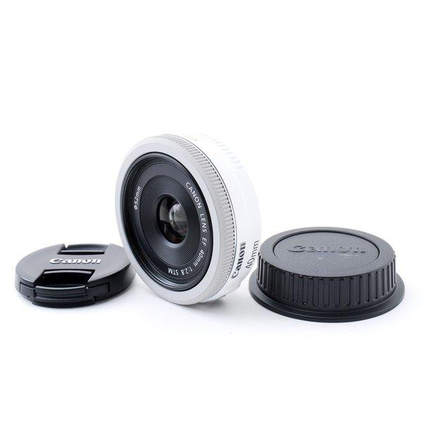 【中古】キヤノン Canon EF 40mm F2.8 STM ホワイト 美品 キヤノンEFマウント 単焦点