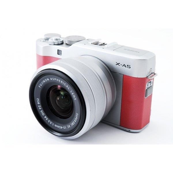 【中古】フジフィルム FUJIFILM FUJIFILM X-A5 ピンク レンズキット 美品 Bluetooth SDカード付